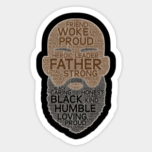 Father's Day African American Bearded Dad Sticker